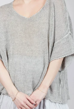 Relaxed Knitted Top in Moon Mel