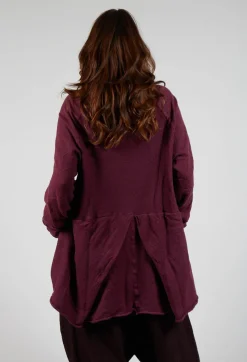 Relaxed Pleat Jumper in Merlot