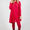 Relaxed Pleat Top in Cardinal Cloud