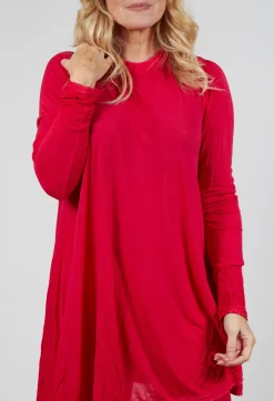 Relaxed Pleat Top in Cardinal Cloud