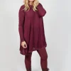 Relaxed Pleat Top in Merlot Cloud