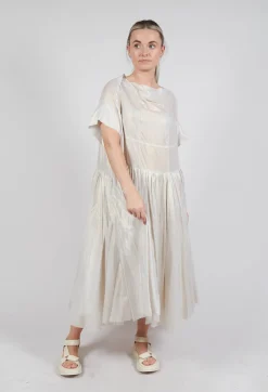 Relaxed Pleated Dress in Galaxy Sparkle