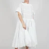 Relaxed Pleated Dress in Starwhite