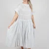 Relaxed Pleated Dress in Moon Sparkle