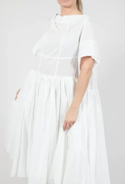 Relaxed Pleated Dress in Starwhite