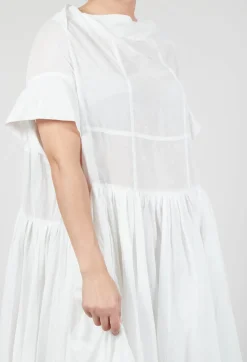 Relaxed Pleated Dress in Starwhite