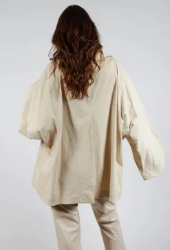 Relaxed Ruched Jacket in Bone