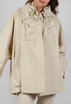Relaxed Ruched Jacket in Bone