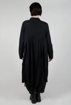 Relaxed Shirt Dress in Black Print