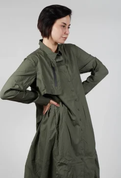 Relaxed Shirt Dress in Camp Print