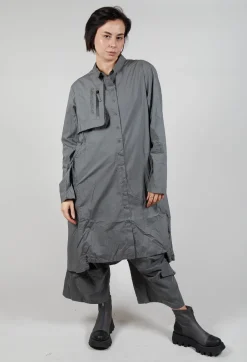 Relaxed Shirt Dress in Rock Print