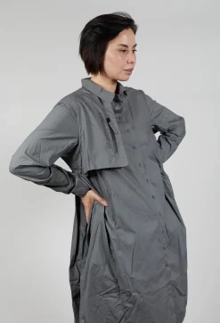 Relaxed Shirt Dress in Rock Print