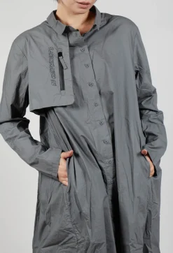 Relaxed Shirt Dress in Rock Print