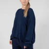 Relaxed Sweatshirt with Ribbed Hem in Ink
