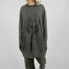 Relaxed Tunic Dress with Motif in Camp Shiny Print