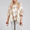 Rene Round Neck Shirt in Beige and White