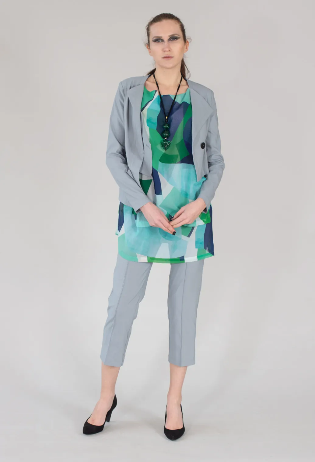 Reni Blouse in Blue Green