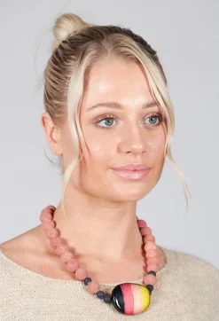 Resin Necklace in Coral