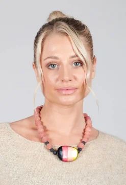 Resin Necklace in Coral