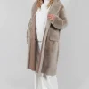 Reversible Double Breasted Coat in Sandstone