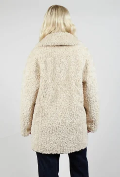 Reversible Faux Fur and Suede Jacket in Khaki Crackle
