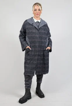 Reversible Mande Coat in Night Orange Check