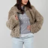 Reversible Sherling Jacket in Sandstone