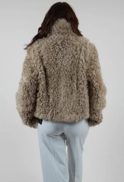 Reversible Sherling Jacket in Sandstone