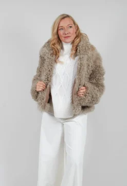 Reversible Sherling Jacket in Sandstone