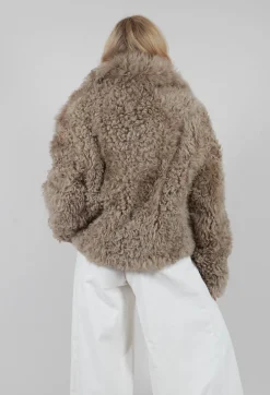 Reversible Sherling Jacket in Sandstone