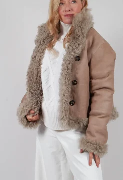 Reversible Sherling Jacket in Sandstone