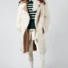 Reversible Toscana Coat with Fur Lining in Camel Cream