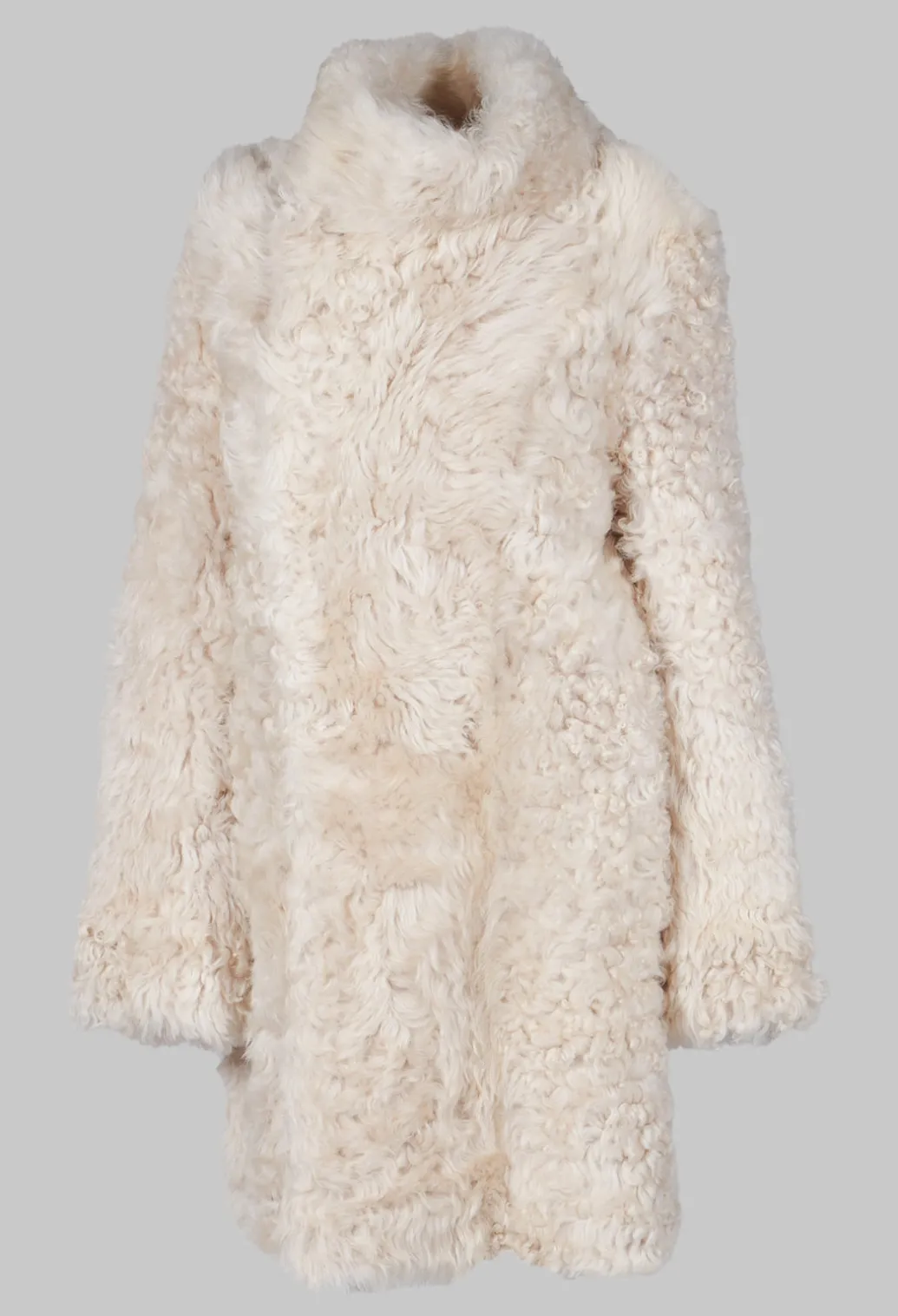 Reversible Toscana Coat with Fur Lining in Camel Cream