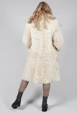 Reversible Toscana Coat with Fur Lining in Camel Cream