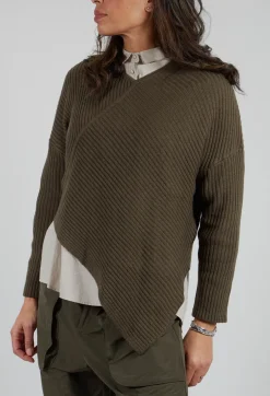 Rib Knit Jumper in Khaki