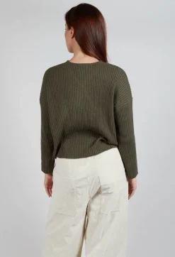 Rib Knit Jumper in Khaki