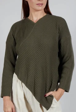 Rib Knit Jumper in Khaki
