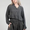 Ribbed Cardigan in Coal Cloud