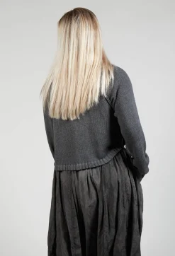 Ribbed Cardigan in Coal Cloud