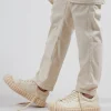 Ribbed Creeper Sole Trainers in Greige