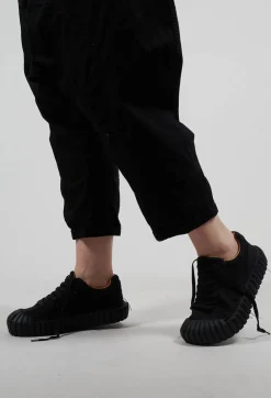 Ribbed Creeper Sole Trainers in Black