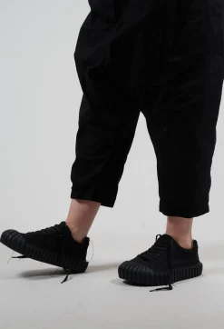 Ribbed Creeper Sole Trainers in Black