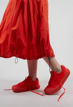 Ribbed Creeper Sole Trainers in Mandarine
