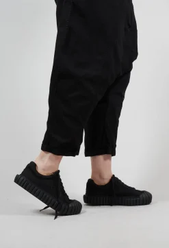 Ribbed Creeper Sole Trainers in Black
