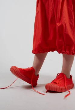 Ribbed Creeper Sole Trainers in Mandarine