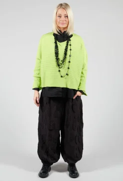 Ribbed Drop Shoulder Jumper in Neon Green