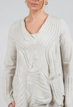 Ribbed Jumper in Bone Mel