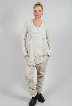 Ribbed Jumper in Bone Mel