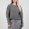 Ribbed Knit Cardigan in Rock