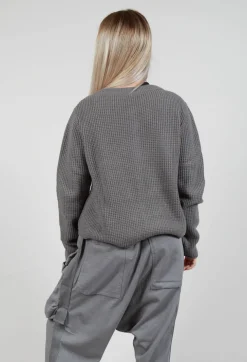 Ribbed Knit Cardigan in Rock